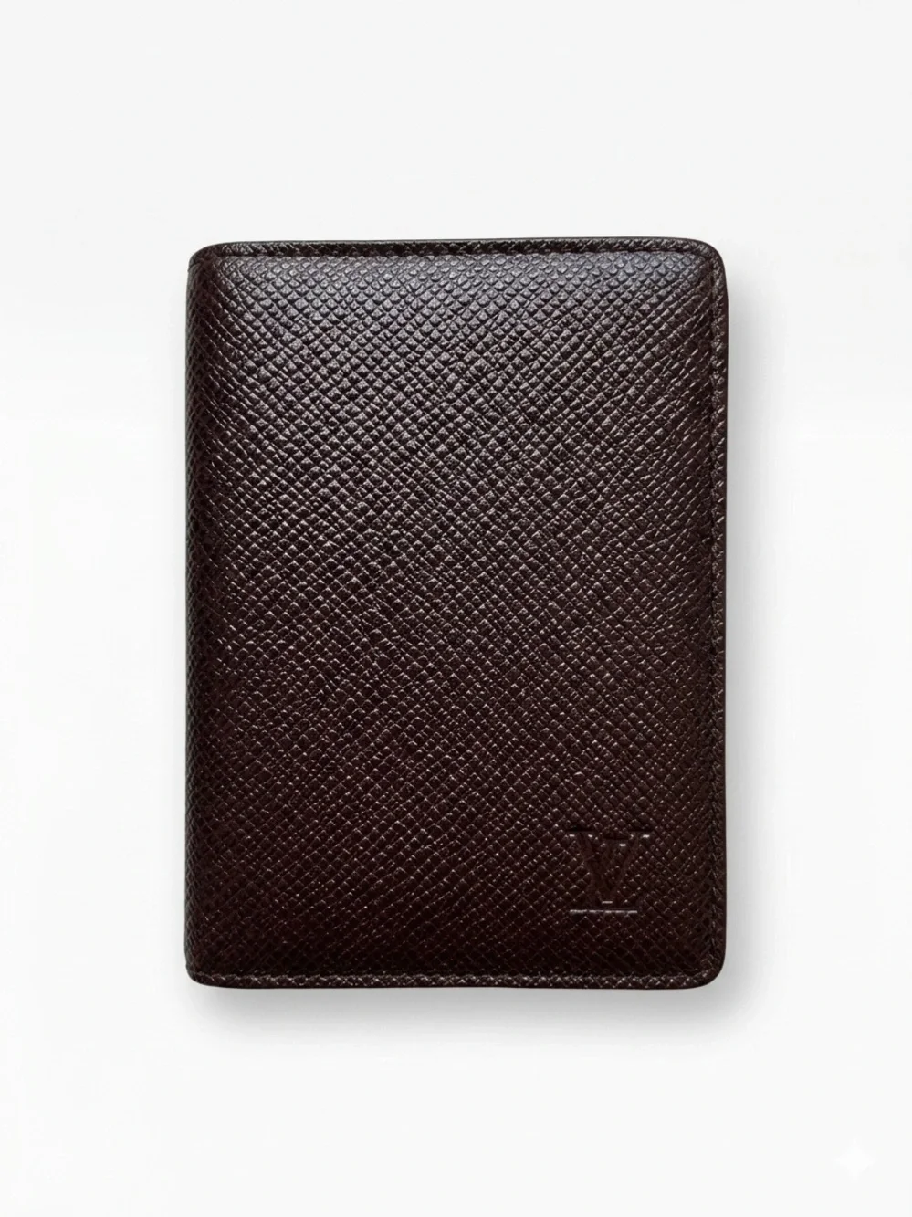 Louis Vuitton Embossed Leather Card Holder - Dark Brown